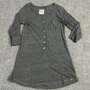 Ruehl 925 Women's Shirt Tunic M Gray Heather 3/4 Sleeves